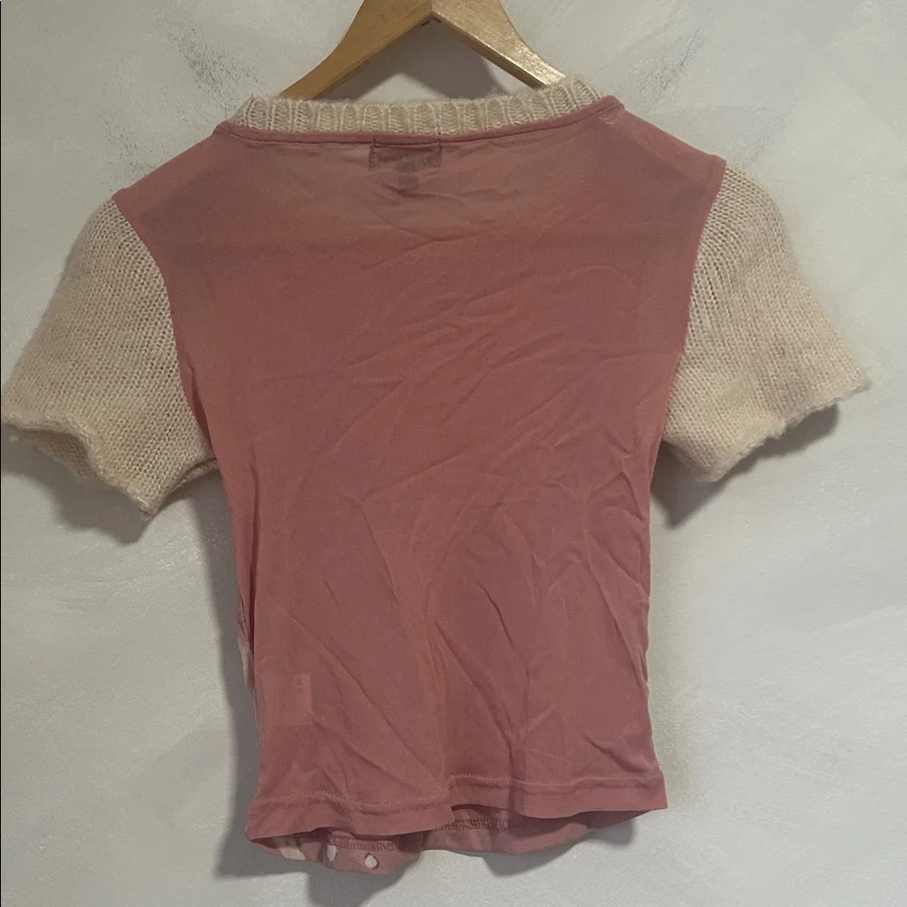 Sixth Dimension Lulu in Space Mesh Baby Tee pink XS - Picture 10 of 10